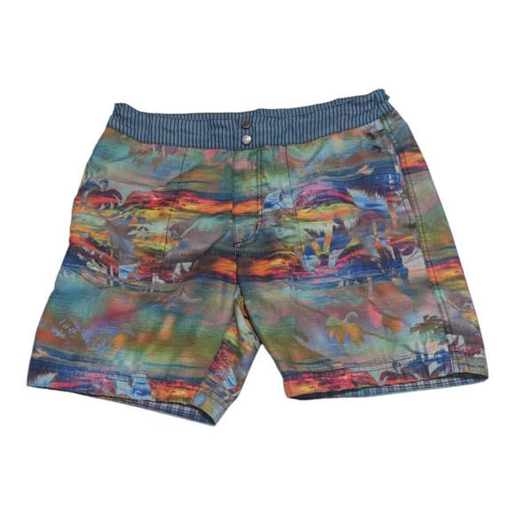 Robert Graham‎ Multicolor Casual Board Shorts Swimwear Men's Size 32 Trunks - Picture 1 of 6